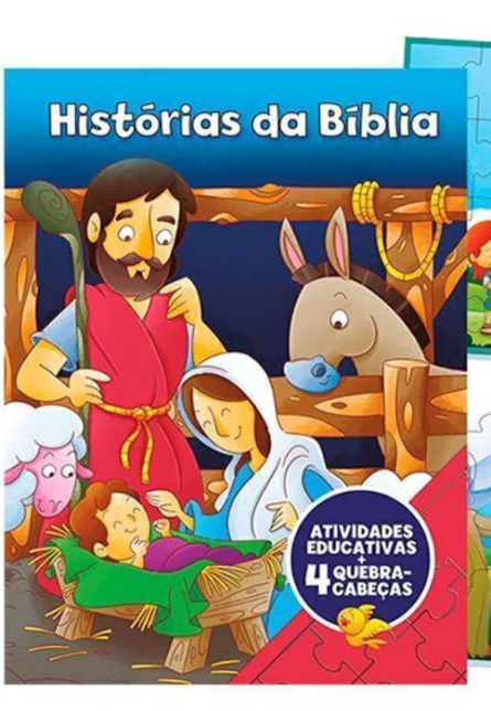 Livro Histórias da Bíblia - Atividades e 4 Puzzles