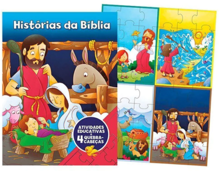 Livro Histórias da Bíblia - Atividades e 4 Puzzles - Image 2