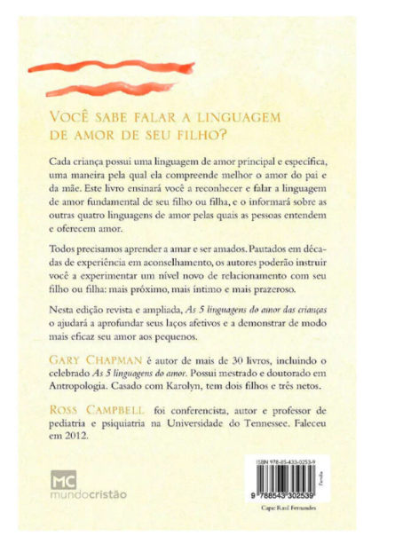 As cinco linguagens do amor das crianças || Gary Chapman - Image 2