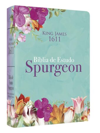 Bíblia de Estudo Spurgeon | King James 1611 | Letra Grande | Luxo | Floral Feminina