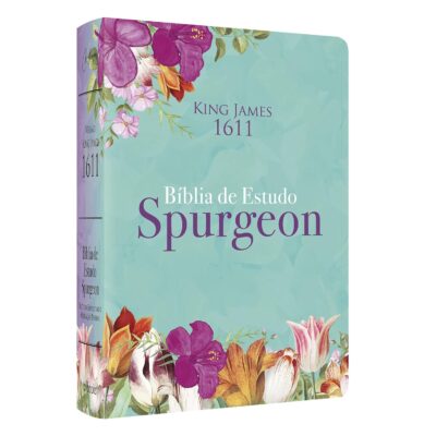 Bíblia de Estudo Spurgeon | King James 1611 | Letra Grande | Luxo | Floral Feminina